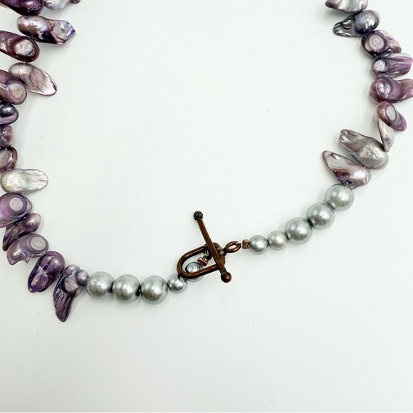 Vintage Beautiful Keshi Freshwater Pearl with Gem Stone Padent - Picture 4 of 6